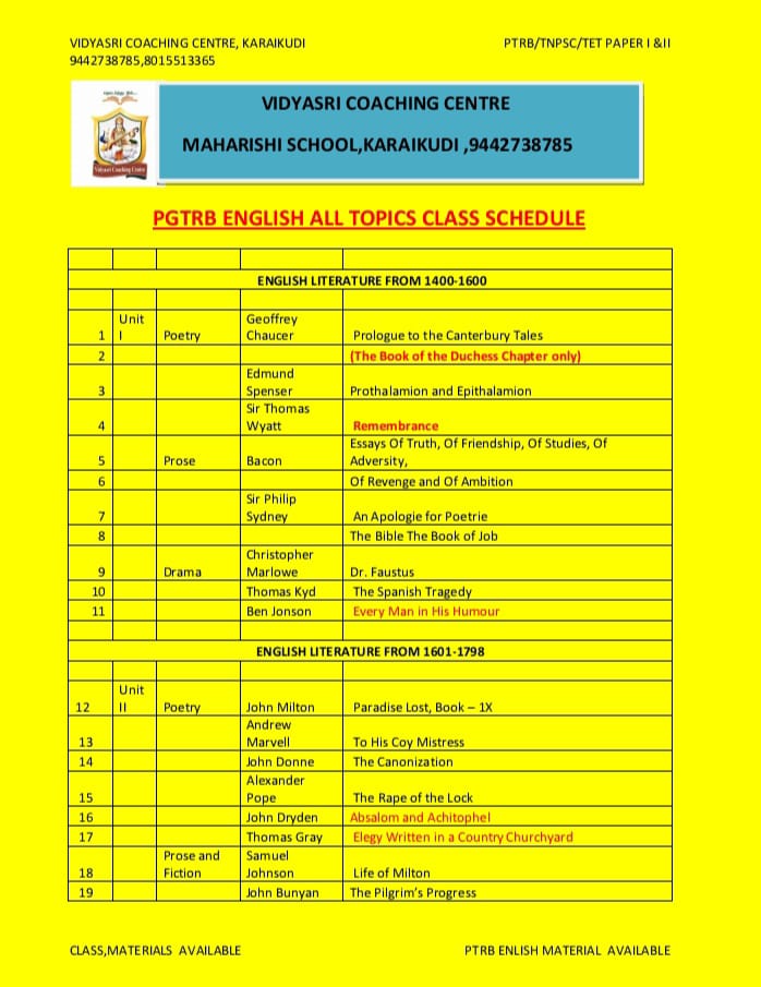 timetable